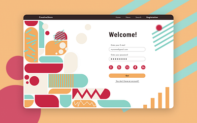 Welcome screen art design flat graphic design illustration illustrator ui vector web website