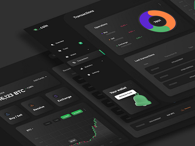 PlanetCoin - Crypto Currency Dashboard admin blockchain crypto dark theme dash dashboard interface logo ui