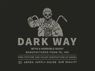 DARK WAY badge badgedesign bikers branding flat hand drawn handdarwn handmade illustration illustration design motorbikes motorcycle vector