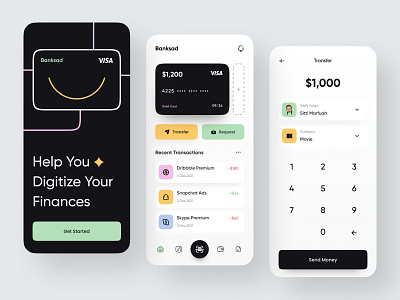 Finance Mobile App bank bank account bank app bank card banking card credit card e wallet ewallet finance finance app financial fintech ios mobile money transfer transactions transfer ui wallet