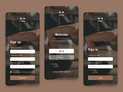 Sign up screen and sign in screen app art branding clean design icon minimal ui ux web