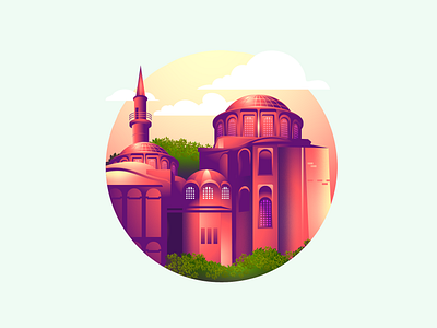 Chora church - Istanbul illustration animation art branding chora chora church city illustration city travel creative desginer design illustration illustrator istanbul istanbul illustration kariye mosque tour travel travel illustration turkey ui