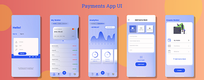Payments App UI Design app bank banking blue creditcard design glassmorphism payment payment app personal ui white