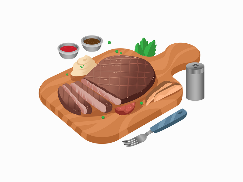 Beef Steak art bbq beef steak branding buffet dinner chef creative desginer design dine dinner food food lover illustration illustrator kitchen lunch restaurant soup ui