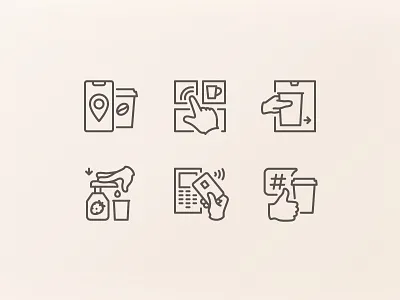 Self-serve coffee kiosk outline icons barista coffee coffee machine contactless icon icons icons set kiosk outline payment self serve self service ui untact vector