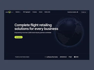 AARON GROUP - Landing Page 3d animation brand branding clean company dark design flight globe homepage landing mobile motion page travel ui ux web website