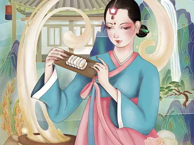 中国风插画 illustration 手绘