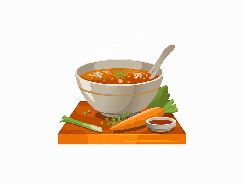 Soup illustration animation art branding burger creative desginer design dinning fast food food delivery healthy food illustration illustrator restaurant soup tasty thai soup ui vegetable soup