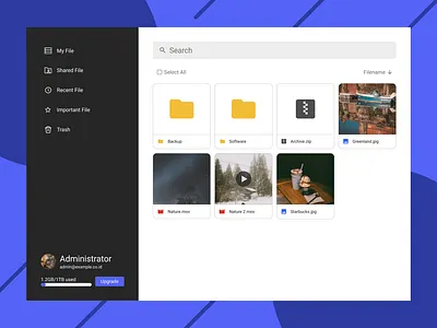 Cloud Drive app design ui ux web