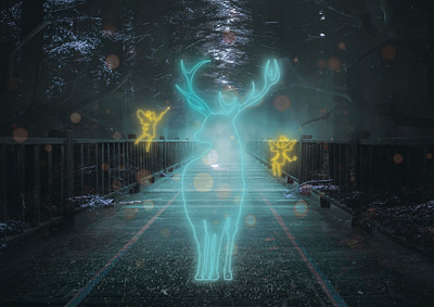 Magic forest. design glowing illustration illustrator neon lights photoshop photoshop art