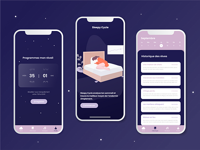 Sleepy Cycle app branding design flat graphic design illustration logo minimal night sleep sleepy ui ux