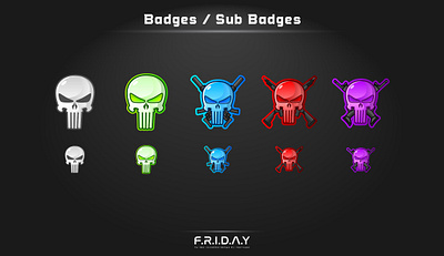 sub badges for twitch / skulls chibi custom logo customemotes cute esportlogo gaming graphicdesign illustrator streamers subbadges twitch