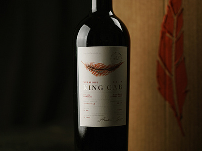 Mezalimpe King Cab branding cabernet craftsmanship feather feathers illustration label label design label packaging logo package wine winelabel winery