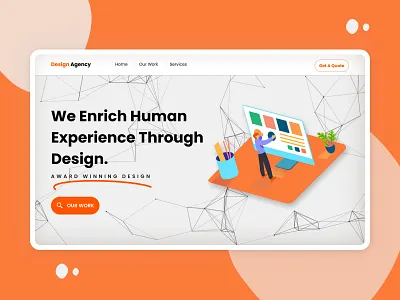 Design Agency landing page - UI/UX Design branding daily ui digital agency digital marketing figma illustrator landing design logo ui user experience userinterface web design web design agency