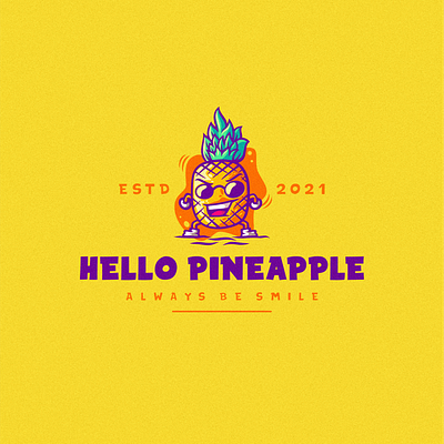 Hello Pineapple app brand branding illustration logo pineapple typography ui ux vector vintage vintage logo