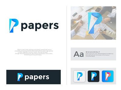 papers branding abstract app brand identity branding branding agency concept creative icon logo logo design logo designer logodesign p logo p mark p monogram paper effect paper logo