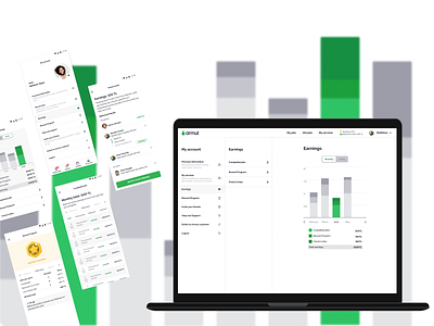 Earnings Dashboard armut bar chart chart dashboard desktop earn money earning earnings dashboard homerun mobile first mobileapp referral service app service marketpalce tracking ui uidesign webdesign