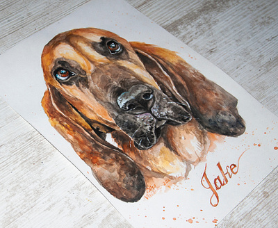 dog, watercolor portrait aquarell dog painting picture portrait portrait art