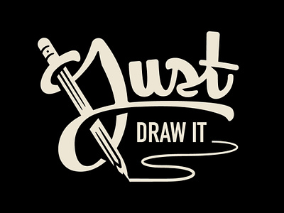 Just Draw It design doodle drawing illustration lettering logo pencil typography vector