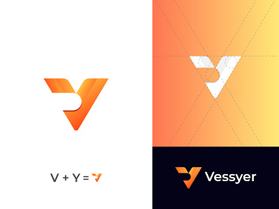 V Plus Y Letter Logo mark for Vessyer app icon brand identity design branding company creative gradient logo letter letter mark logo design logo maker logo mark logotype modern unique v letter y letter