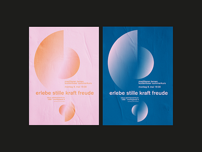 Poster for a Free Meditation Workshop in Vienna akzidenz grotesk branding gradient graphic design illustration minimal modernism poster spheres typography