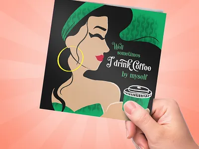 Greetz x Bagels & Beans - Coffee Girl card card design design greetz illustration illustration art illustration design illustrator procreate