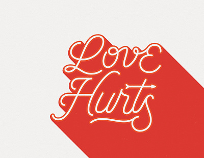 Love Hurts february lettering love monoline red script typography valentines