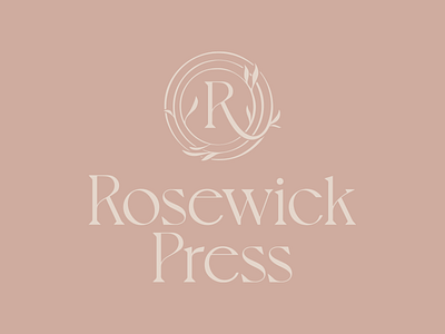 Rosewick Press branding classical floral logo monogram press printer publisher rose wreath