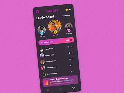 Leader board app design illustration typography ui ux