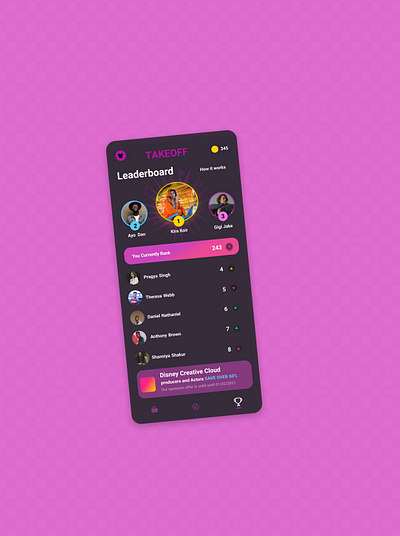 Leader board app design illustration typography ui ux