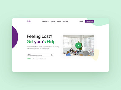 Guru Landing page animation branding design landingpage logo typography ui ux web website