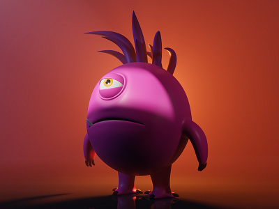 Monster with one eye 3dillustration 3dmodeling blender character characterdesign