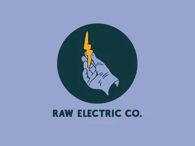 Raw Electric art branding brandings design electric flat illustration illustrator logo minimal vector