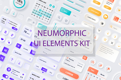 Neumorphic Element Mobile App UI Kit app application bundle business collection element gui interface kit mobile neumorphic neumorphism pack responsive set sidebar skeuomorphic skeuomorphism ui ux