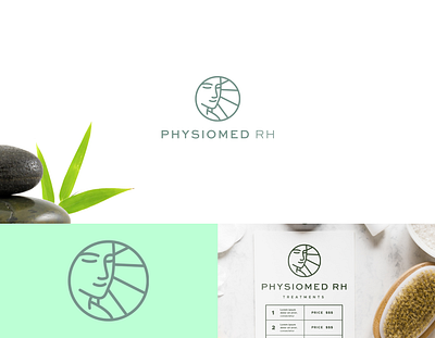 Logo for Spa and Physical Therapy aesthetic tone art beautiful brand identity colors design flat greens health line art logo logo design logo designer smile spa spaceman sun therapist therapy