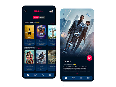 movie player app app application cinema design movie app ui ui design uidesign ux web