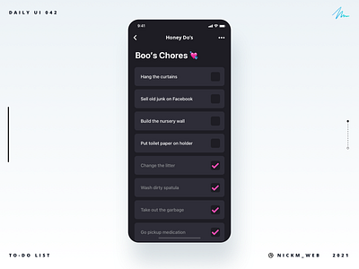 Honey Do's App | Daily UI Challenge 042 (To-do List) daily daily ui daily ui 042 daily ui challenge dailyui dailyui042 dailyuichallenge todo list todolist