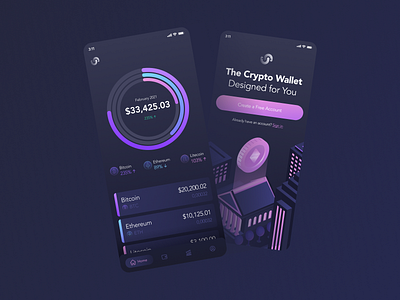 Crypto Wallet App app app design mobile app mobile ui ui ui design uidesign uiux ux uxdesign