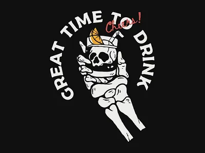 Great time to drink tshirt design badge design badge logo badgedesign branding hand drawn illustration logo illustration tshirt tshirt design vintage
