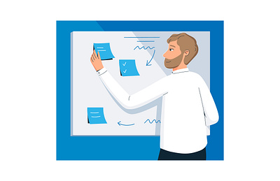 "Planning" awesome best shot blue and white board character characterdesign company digitalart flatillustration graphicdesign illustration intranet job man notes office planning vector vector illustration vectorart