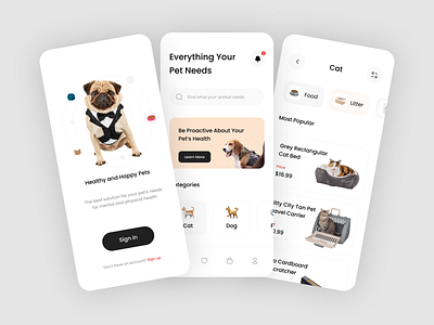 Petshop App Exploration android android app android app design app clean design mobile online shop online shopping online store pet pet care pets petshop simple splash page splash screen splashpage splashscreen