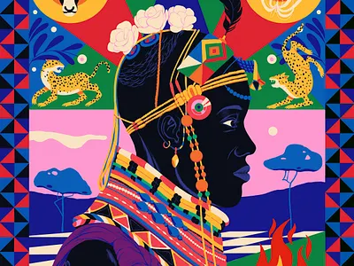Samburu art illustration people sajid samburu
