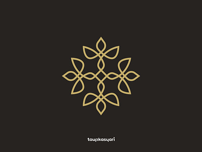 Golden Flower Premium Logo ambigram brand identity branding decorative floral flower gold golden logo logo design logos luxurious luxury monoline ornamental premium symmetrical