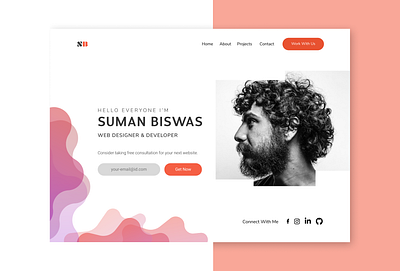 Portfolio Landing page figma illustration landingpage minimalist portfolio simplicity template ui webdesign