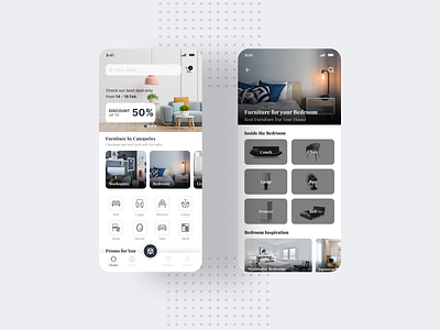 Furniture App app clean design dribbble figma furniture minimalist ui ux white whitespace