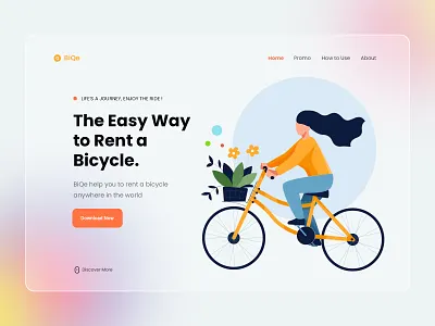Bike Rent Landing Page bike illustration landing page ui ux website