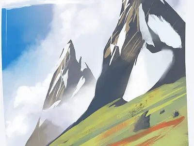 More Mountains anime design drawing illustration painting scenery
