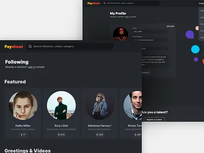 Payshout website design adobe xd clean design design flat design madewithxd mobile app design user experience user interface ux