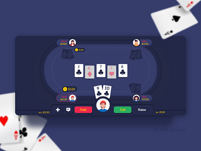 Online Poker Casino App app design application card casino design game design interface mobile app mobile app design online casino online game poker card ui ui deisgn ui design ui ux user experience user interface user interface design ux