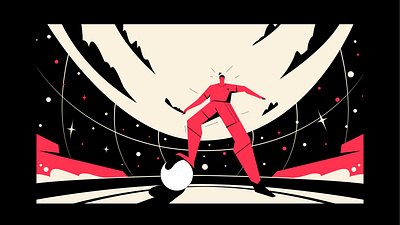 Football player 02 attack black champion cool goal illustration player red sky stadium vector wine